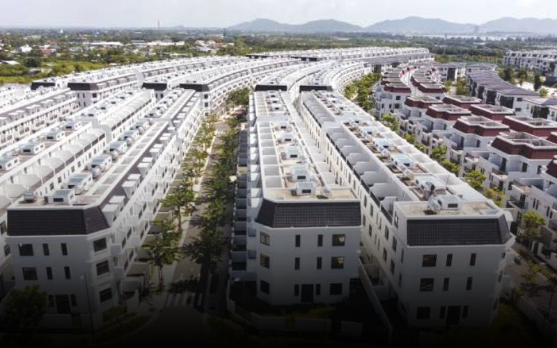 Quartier résidentiel moderne au Vietnam.