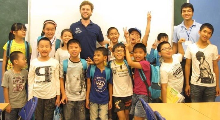 Many backpackers decide to settle down a bit in Vietnam and get recruit as english teacher