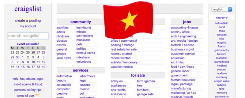 craigslist vietnam to find and rent a room and apartment