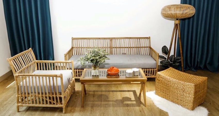 rattan table chair and housing from Vietnam