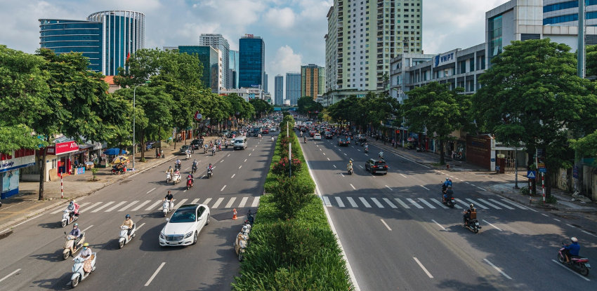 Driving motorbike in cities such as Hanoi or Saigon in Vietnam