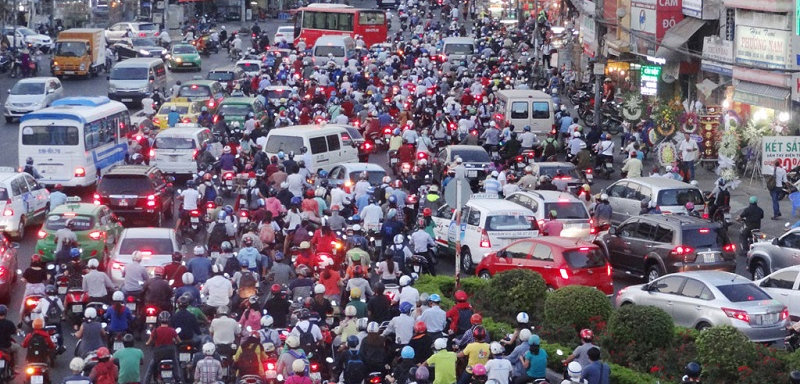 disadvantage : heavy traffic in big cities of Vietnam