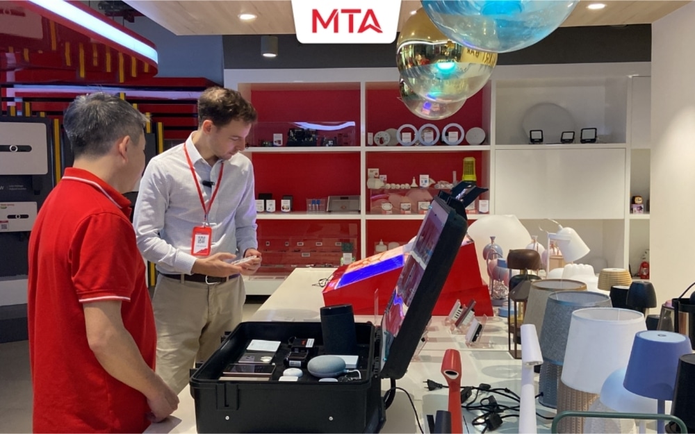 On site electronics factory evaluation with buyer sourcing team and factory representative in Vietnam