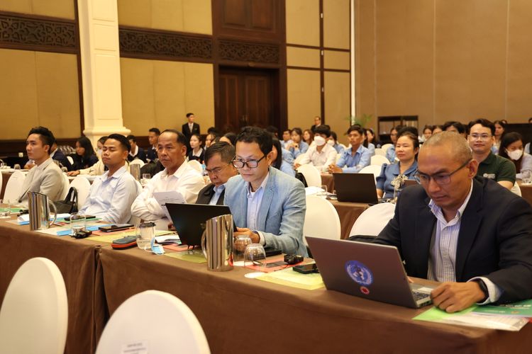 Participants attending a business conference in Cambodia.