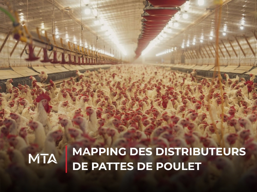 Projet de cartographie du marché identifiant les distributeurs, importateurs et réseaux d’approvisionnement en pattes de poulet surgelées au Vietnam.
