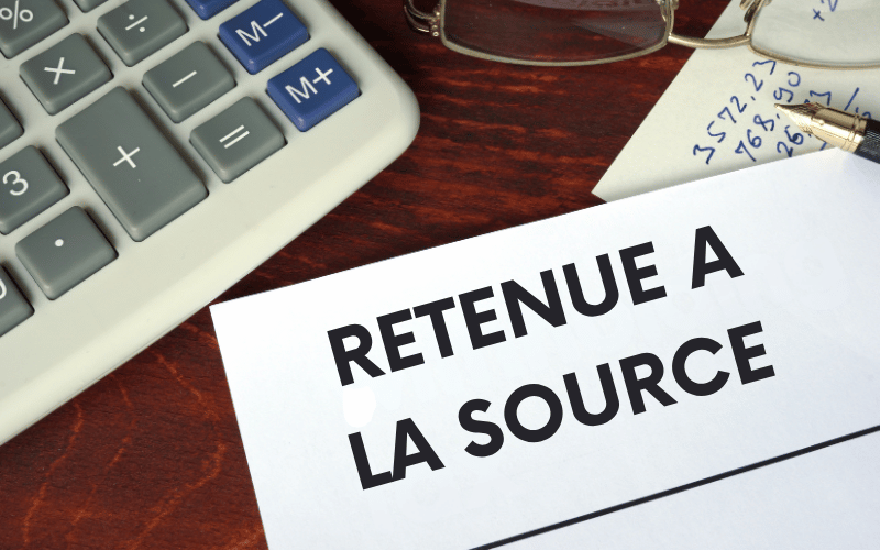 Document sur la retenue à la source avec calculatrice.