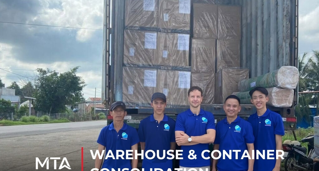 Warehouse and container consolidation services combining goods from multiple suppliers to optimize international logistics