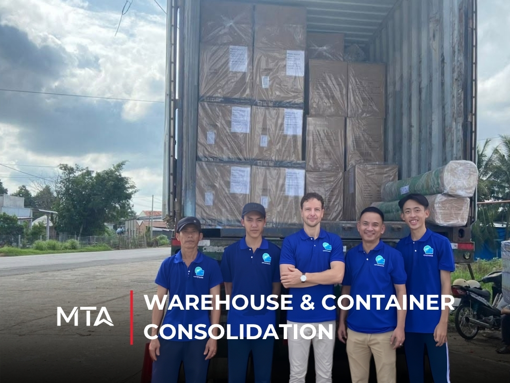 Warehouse and container consolidation services combining goods from multiple suppliers to optimize international logistics