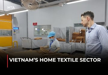 Home textile products including bedding, towels, and fabrics for the Vietnam textile industry